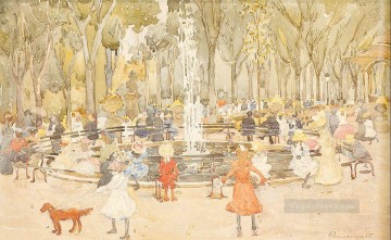 new york Painting - In Central Park New York Maurice Prendergast watercolour